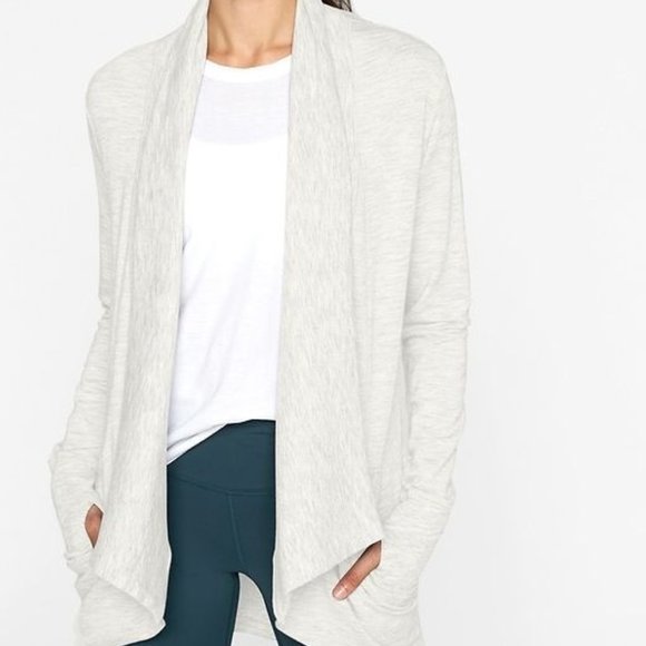 Athleta Sweaters - Athleta Pranayama Wrap Heather Gray Cardigan